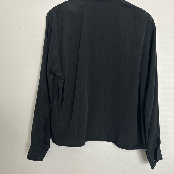 NWOT Joanna Petite Black Casual Button Down Shirt - Picture 4 of 4